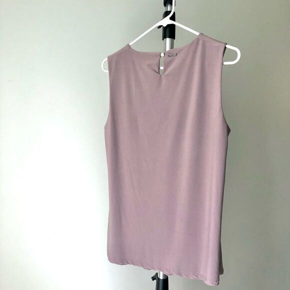 T‎ TAHARI Lilac/Mauve Front Pleat Sleeveless Blouse/ Sz M - Picture 3 of 6